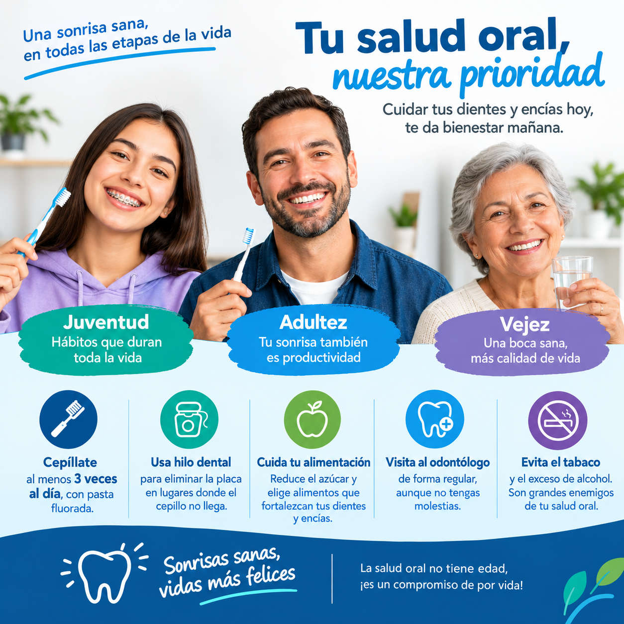 Sonrisas sanas en todas las edades
